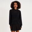Blouse dentelle col montant noir femme