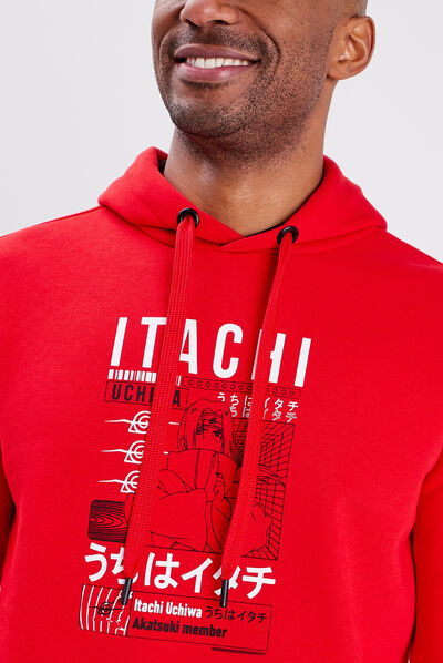 Sweat à capuche hoodie Itachi Naruto rouge homme