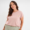 T-shirt manches courtes rose poudrée femme grande taille