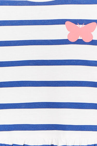 Robe trapèze manches longues coton blanc fille