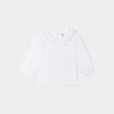 T-shirt col claudine manches longues blanc bébé fille