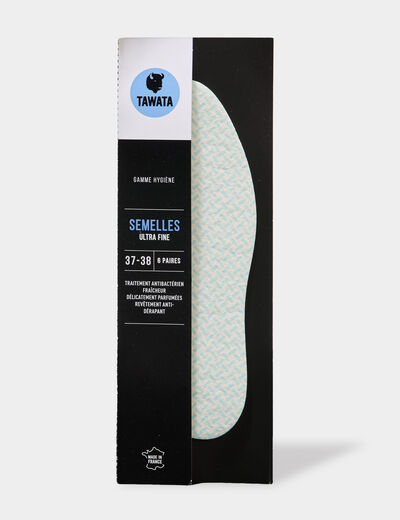 Lot 6 paires semelles ultra fines Tawata bleu mixte