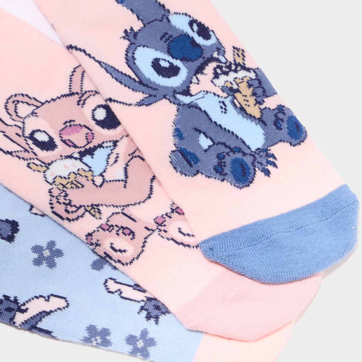 Lot 3 paires chaussettes courtes Stitch multicolore fille