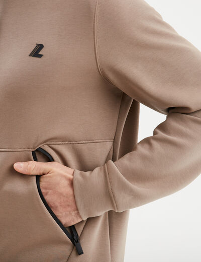 Sweat à capuche hoodie Liberto taupe homme