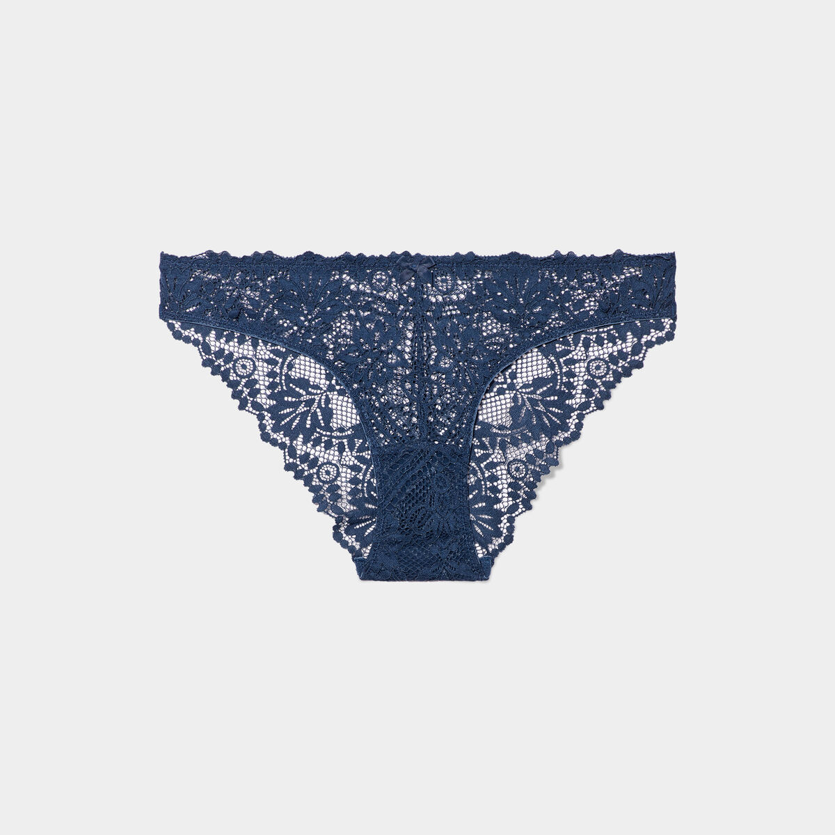 Culotte en dentelle bleu canard femme