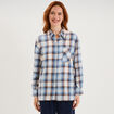 Chemise manches longues coton bleu femme