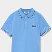 Polo manches courtes coton bleu lavande gar&ccedil;on