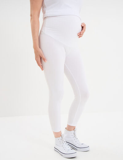 Legging 7/8ème grossesse blanc femme maternité