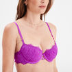 Soutien-gorge corbeille paddé dentelle violet femme