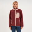 Veste zipp&eacute;e effet sherpa 3 poches vieux rose femme