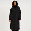 Doudoune longue zipp&eacute;e &agrave; capuche noir femme