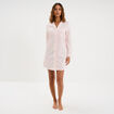 Chemise de nuit manches longues coton ecru femme