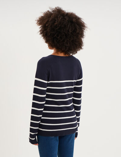 Pull boutonn&eacute; allaitement blanc femme maternit&eacute;
