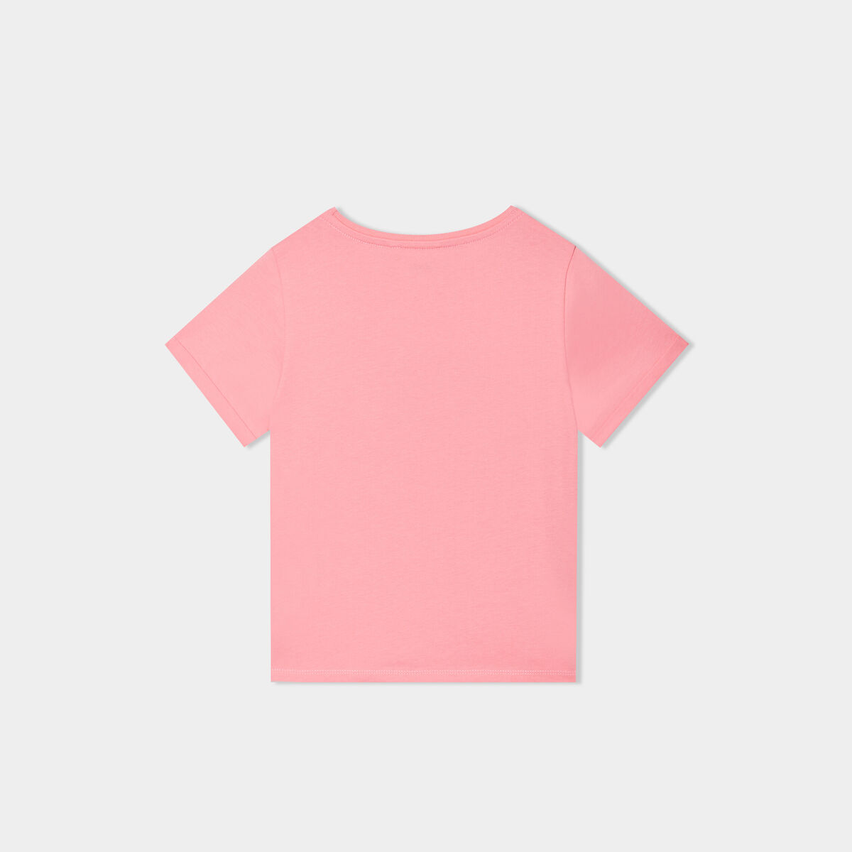 T-shirt manches courtes coton Stitch orange corail fille