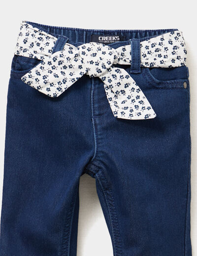 Jeans ceinture foulard bleu foncé bébé fille