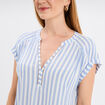Blouse cr&eacute;pon manches courtes ecru femme