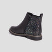 Bottines chelsea zippées à paillettes noir fille