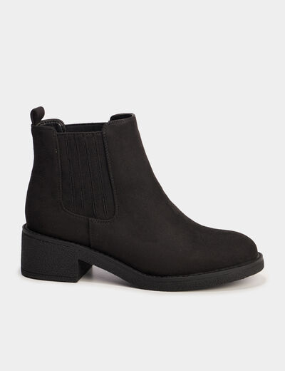 Boots chelsea talons 4 cm noir femme
