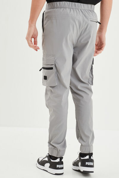 Pantalon cargo avec boucle gris homme