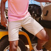 Bermuda short chino droit coton stretch creme homme