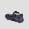 Babies en cuir bleu marine fille