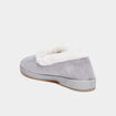 Chaussons avec col à fourrure gris femme