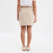 Jupe chino droite ceinture tressée beige femme