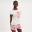 Ensemble pyjama short et t-shirt coton blanc femme
