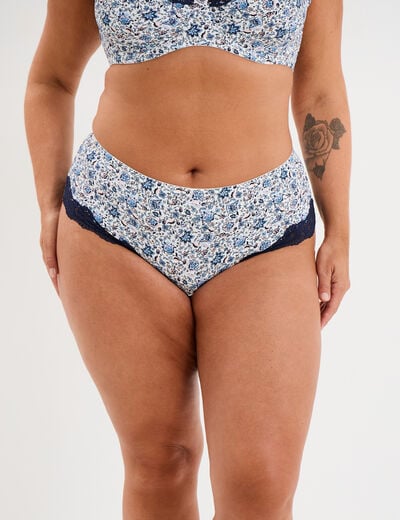 Shorty microfibre blanc femme grande taille