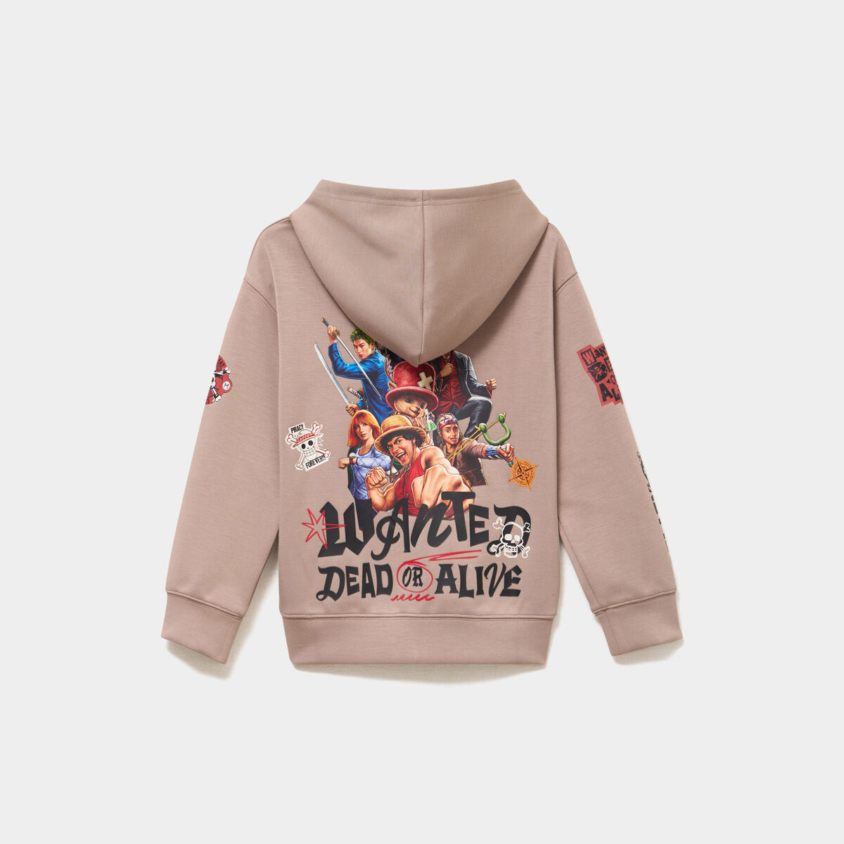 Sweat zipp&eacute; &agrave; capuche One Piece sable gar&ccedil;on