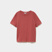 T-shirt col rond manches courtes coton vieux rose femme