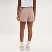 Short de jogging molletonn&eacute; ajust&eacute; marron clair femme