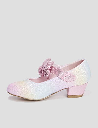 Babies pailletées à talons multicolore fille