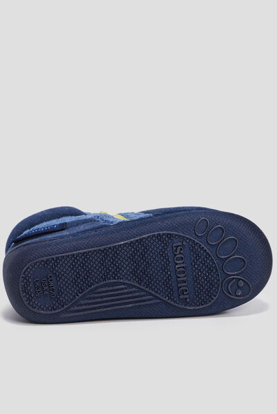 Chaussons bottillons Isotoner bleu bébé garçon