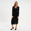 Robe effet velours noeud c&ocirc;t&eacute; noir femme
