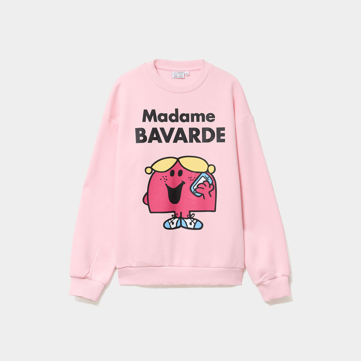 Sweat col rond Monsieur et Madame rose femme