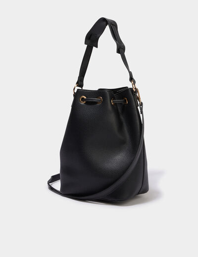Sac seau avec bandouli&egrave;re amovible noir femme
