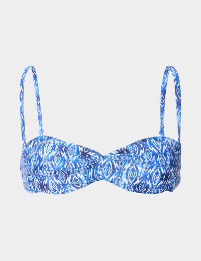 Haut de maillot de bain bandeau bleu femme
