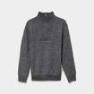 Pull avec col camionneur c&ocirc;tel&eacute; gris fonc&eacute; homme