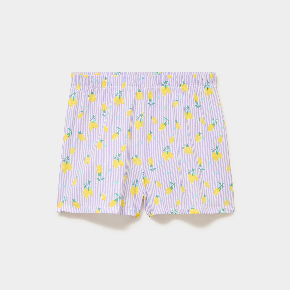 Bas de pyjama short coton ecru femme