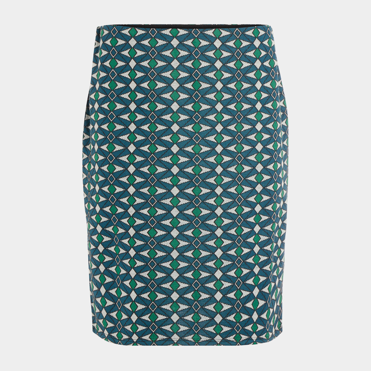 Jupe tube courte taille haute bleu canard femme