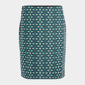 Jupe tube courte taille haute bleu canard femme