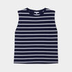 T-shirt avec épaulettes col rond coton ecru femme