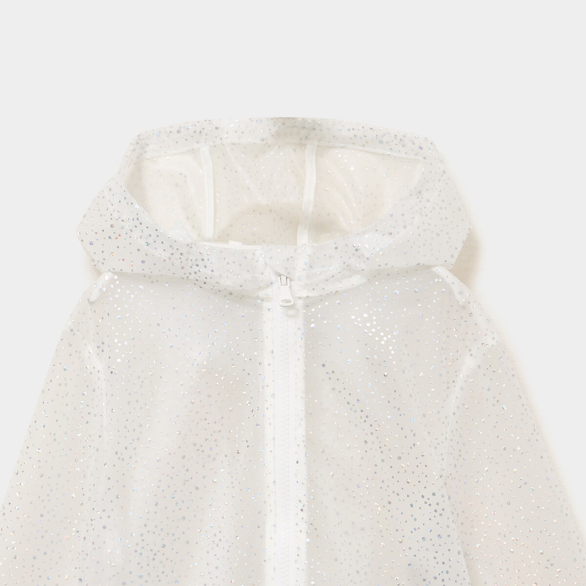 Parka coupe-vent d&eacute;perlante &agrave; strass ivoire fille