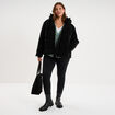 Doudoune zipp&eacute;e &agrave; capuche noir femme grande taille