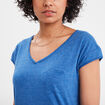 T-shirt col v poche poitrine Creeks bleu roi femme