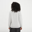 Sweat col rond manches longues gris clair femme