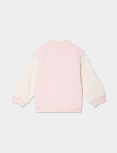Veste teddy boutonnée rose clair bébé fille