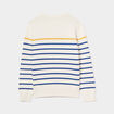 Pull col rond coton manches longues ecru garçon