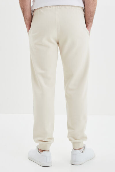 Jogging droit molleton ecru homme